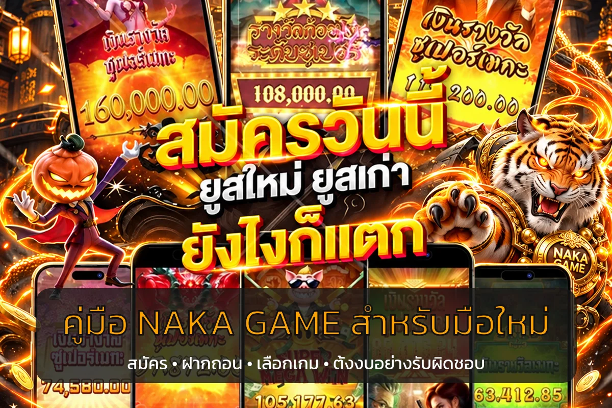 NAKA GAME คู่มือมือใหม่ เลือกเกม ฝากถอน และตั้งงบ